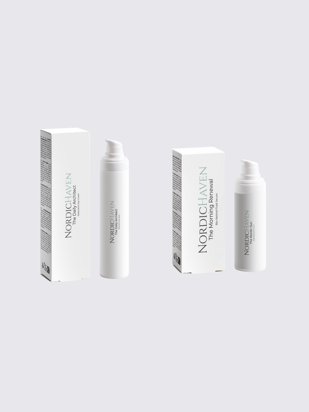 Vitamin C antioxidant serum and renewal fluid duo for brightening dark spots and pigmentation